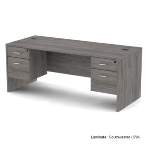 Belair Bravo Double Pedestal Desk with 3/4 Modesty