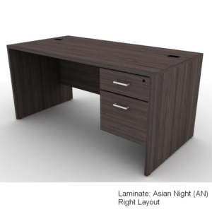 Belair Bravo Single Pedestal Desk with 3/4 Modesty