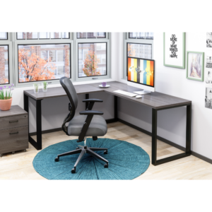 Belair Bravo L-Shape Desk with Metal Legs