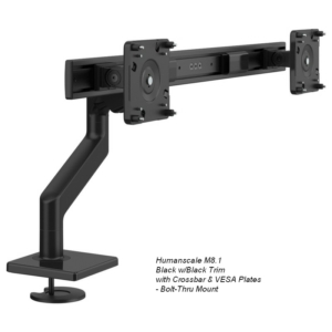 Humanscale M8.1 Dual Monitor Arm with Crossbar