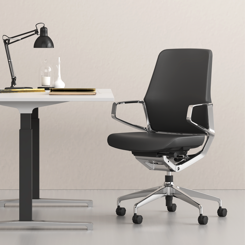 ICON L2 Leather Chair Black Low Back