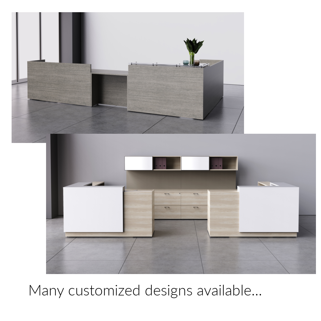 customizable multi person reception desks