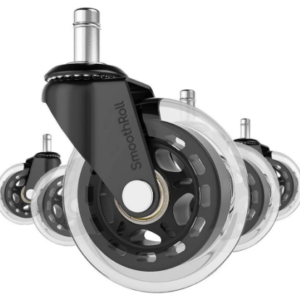 SmoothRoll Office Chair Wheels (Set of 5) - Heavy Duty Rollerblade Style Casters w/Universal Fit