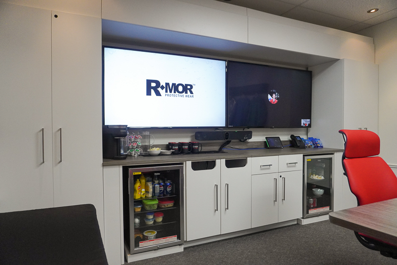 full custom built in presentation space and storage