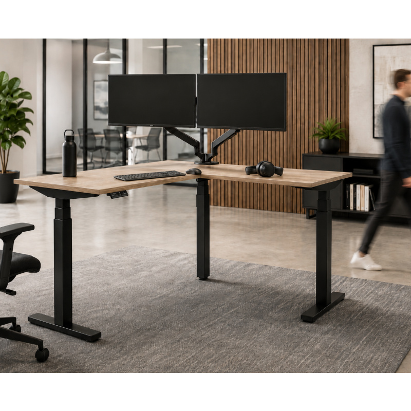 Belair Bravo electric L-shaped sit-stand desk